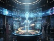 Meja Holografik Dealer Holografik Kasino Futuristik 2026 Meja Holografik
